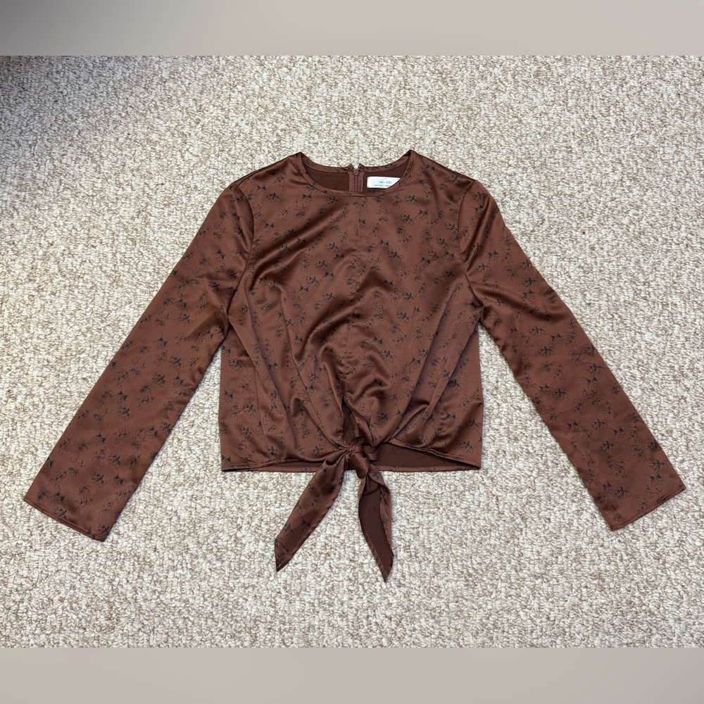 OAK + FORT Blouse Long Sleeves with a tie front